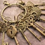 12 Large Skeleton Keys Set Antique Brass