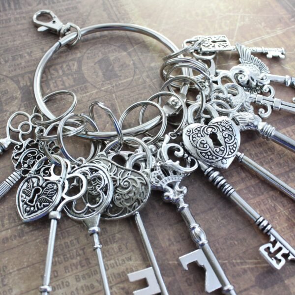 12 Large Skeleton Keys with Locks