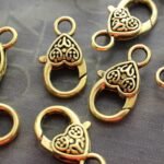 5 Large Heart Lobster Claw Clasps