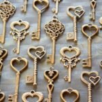 50 Brass Skeleton Key Wedding Collection