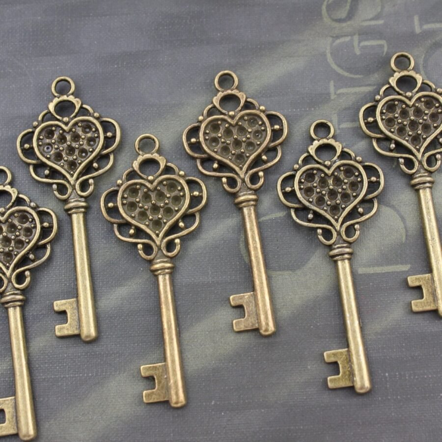 Antique Brass Skeleton Key Charms