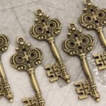 Antique Brass Skeleton Key Charms