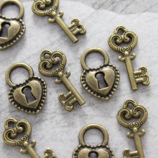 Antique Brass Small Lock & Key Set