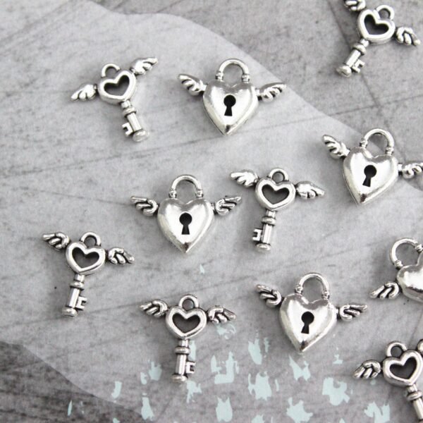 Antique Heart Charms Set