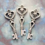 Antique Silver Heart Keys Wholesale Lot