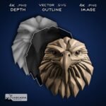 Bald Eagle Head - Laser Engrave Image