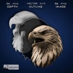Bald Eagle Head Laser Engrave Image