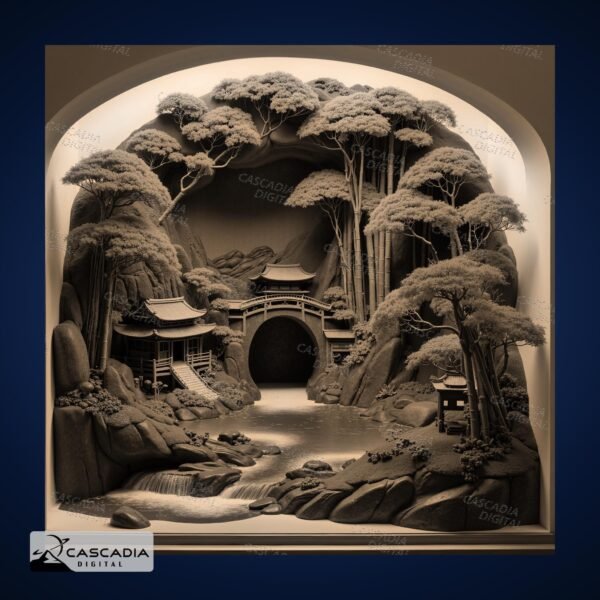 Bamboo Grove Temple 3D Illusion Art