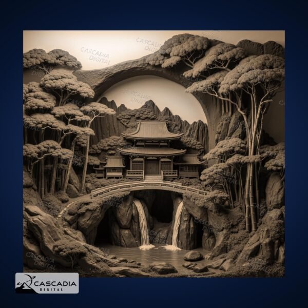 Bamboo Grove Temple 3D Illusion Art