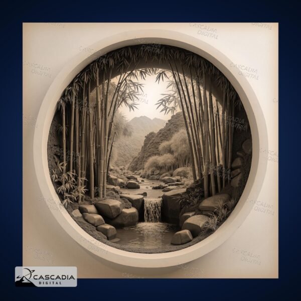 Bamboo Grove Temple 3D Illusion Diorama