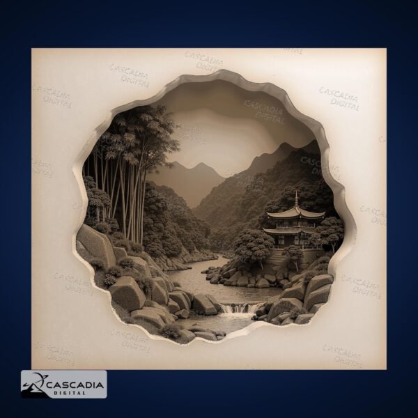 Bamboo Grove Temple 3D Illusion Diorama