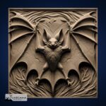 Bat Laser Engrave 3D Illusion Slate