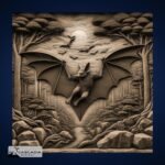 Bat Moon 3D Illusion Image