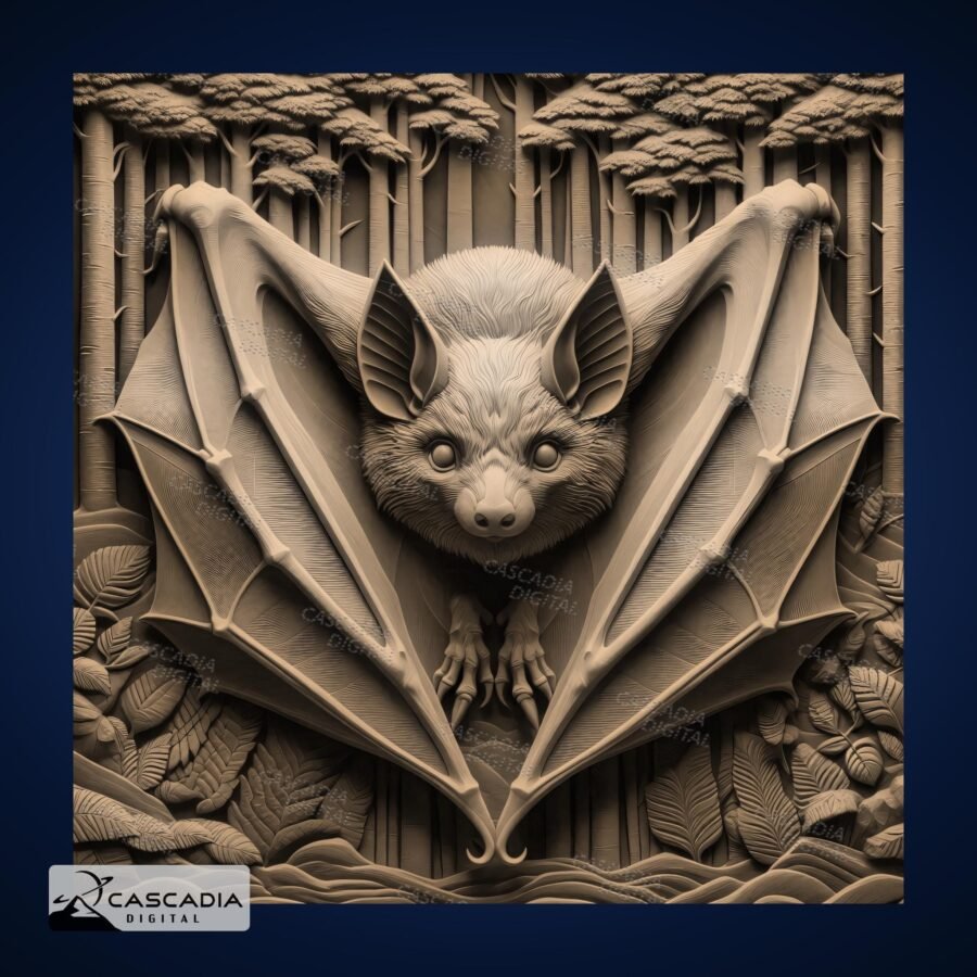 Bat Trees 3D Illusion Engraved Image