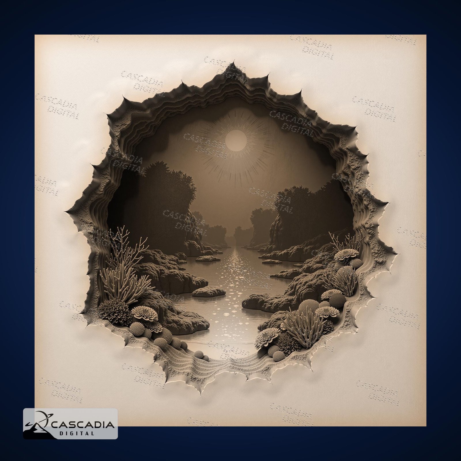 Coral Reef Diorama - 3D Laser Engraved