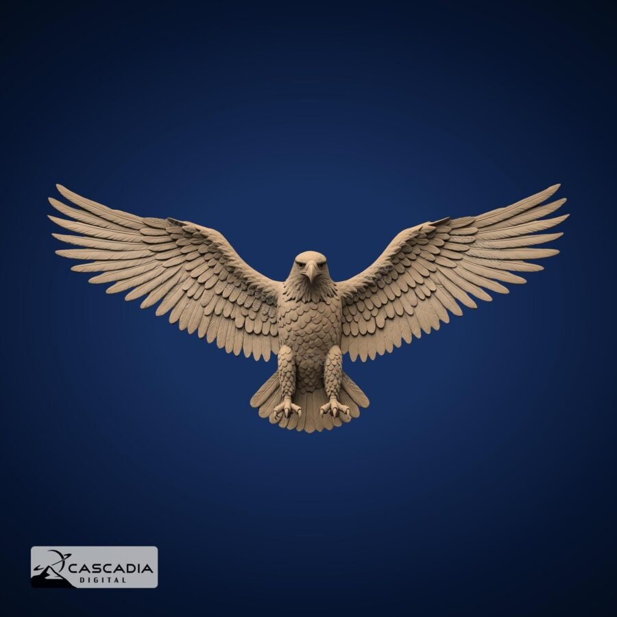 Eagle Wings Spread 3D Wood Slate