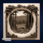Forest River Diorama - 3D Wood Illusion