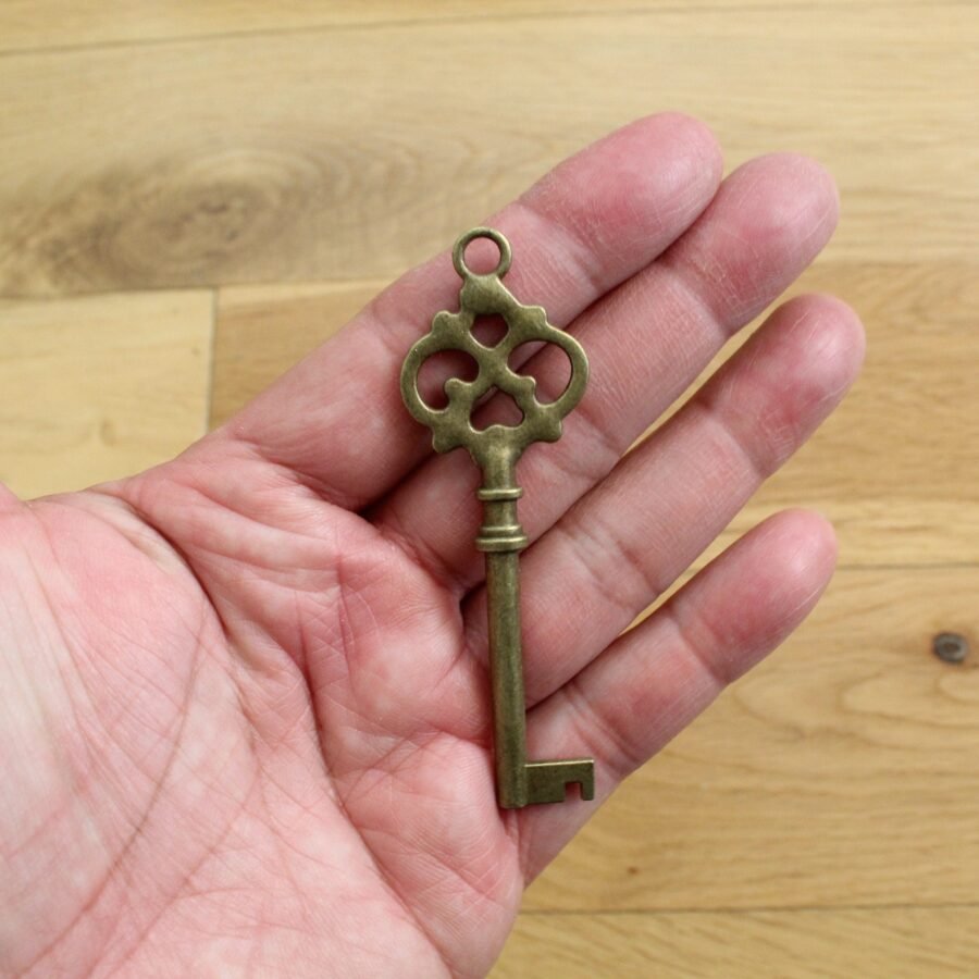 Large Antique Brass Skeleton Key Charms