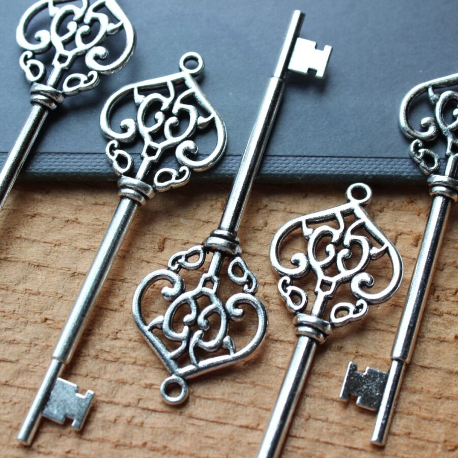 Large Antique Silver Skeleton Keys Wholesale