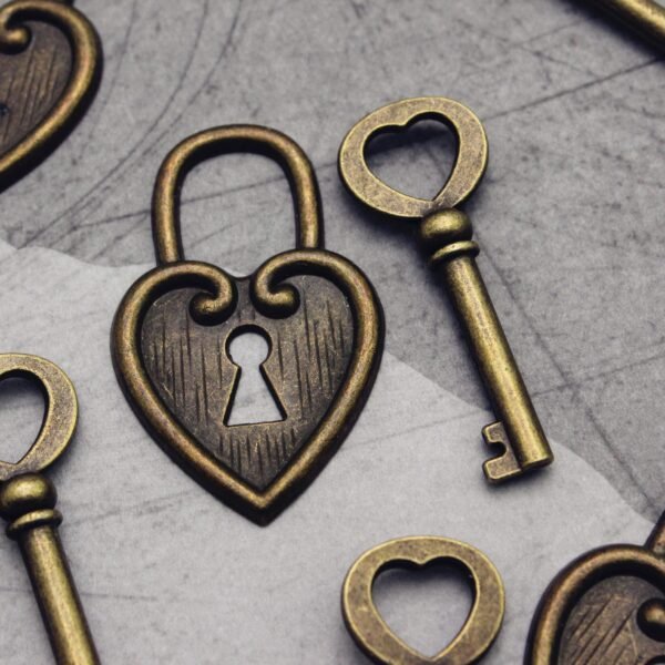 Large Heart Lock & Key Charms