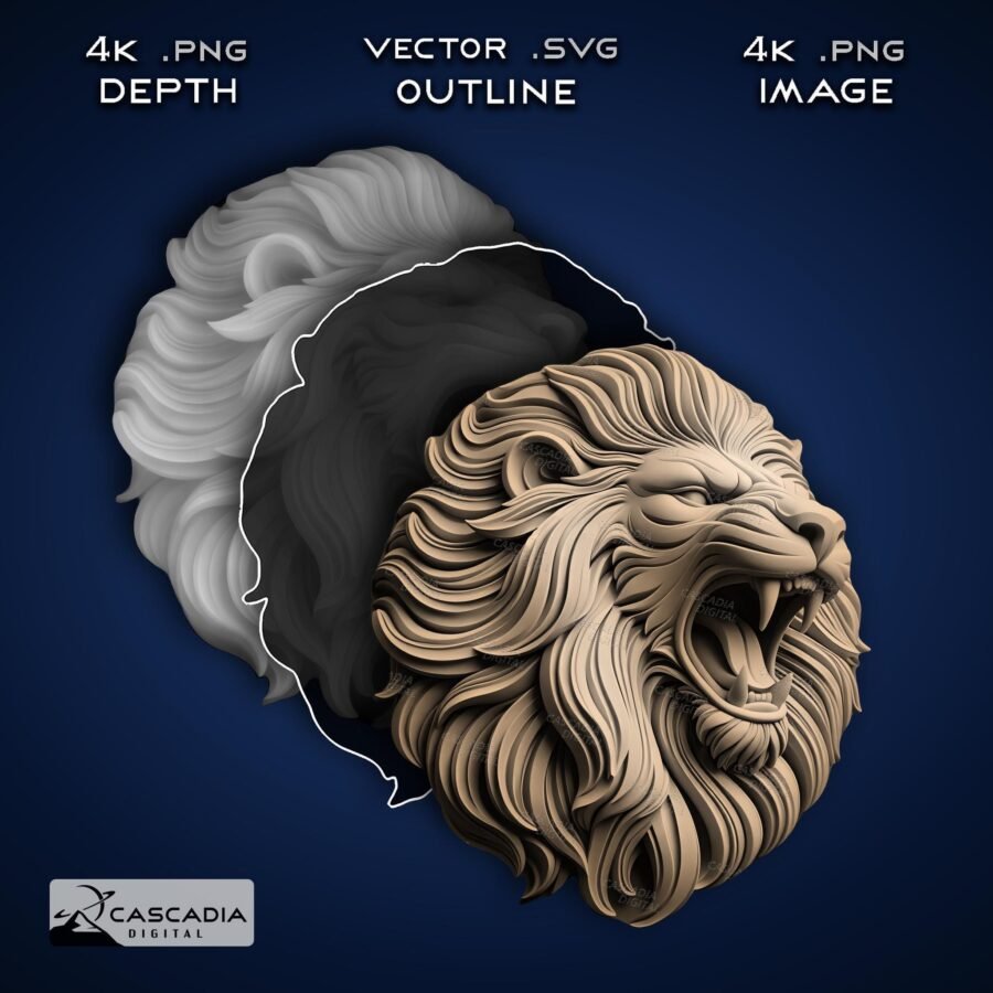 Lion Head 3D Illusion Cut File