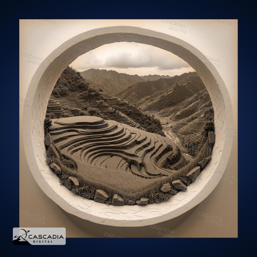 Rice Paddy Window - 3D Illusion