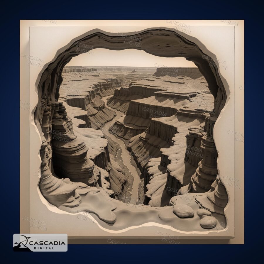 Rocky River Canyon Wood Slate Illusion