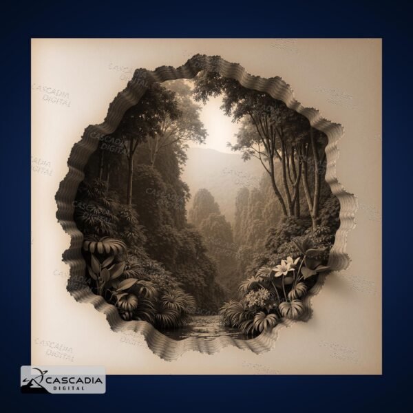 Tropical Rainforest Wood Slate 3D Illusion