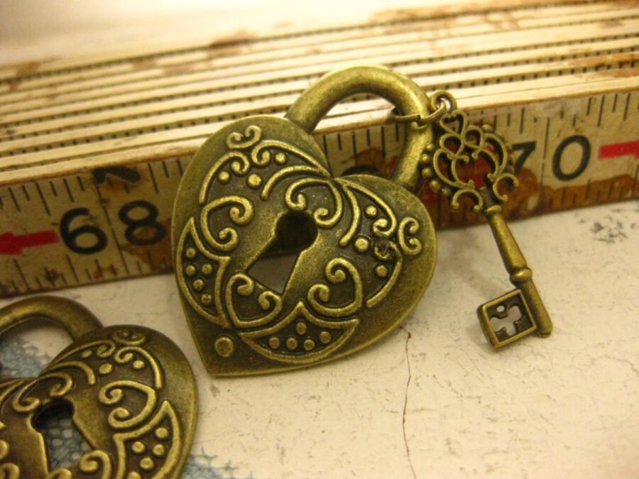 Victorian Heart Lock & Key Charms
