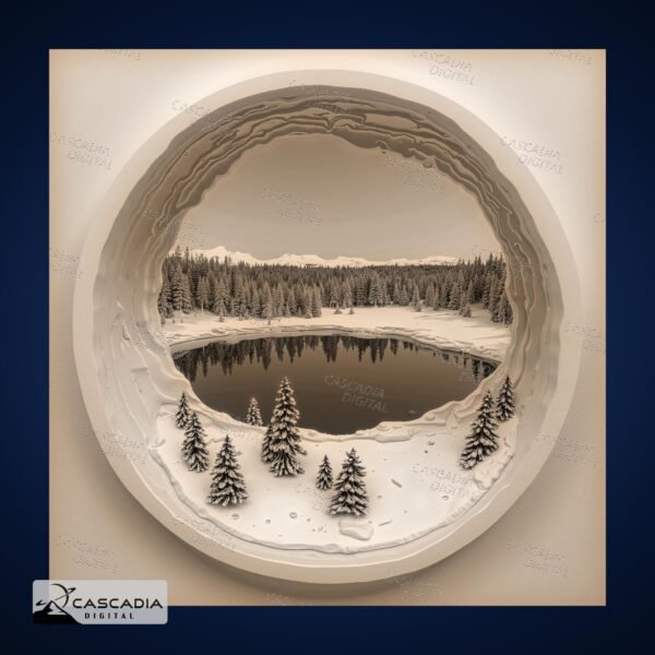 Winter Snow 3D Illusion Wood Art